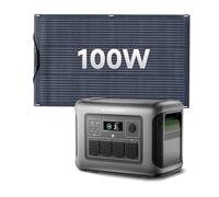 ALLPOWERS R1500 LITE Estación de Energía Solar con UPS <15ms, 1600W/1056Wh, Carga Rápida MPPT 650W, Para Emergencias Hogar y Exteriores (R1500 LITE+SF100-100W)
