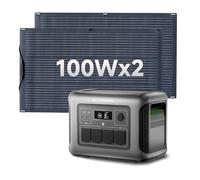 ALLPOWERS R1500 LITE generador solar portatil 1056Wh 2 Paneles solares 100W | pico 3200W,Batería LiFePo4,Paneles solares flexible IP68 ,MPPT 650W max,SAI<15ms,para Hogar Emergencias Exteriores