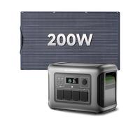 ALLPOWERS R1500 LITE generador solar portatil 1600W (pico 3200W)/1056Wh Batería LiFePo4,MPPT 650W max,SAI<15ms,Carga Solar/Red/Coche,para Hogar Emergencias Exteriores (R1500 LITE+SP033-200W)