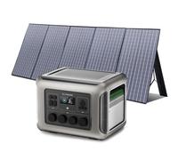 ALLPOWERS R2500 Generador Solar, 2500W Batería LiFePO4 ampliable con SAI, 4 Salidas AC 2500W(4000W Pico) Carga 0-100% en 1H,Para Camping Hogar Emergencias y Autocaravanas (R2500+SP037(400W))