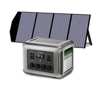 ALLPOWERS R2500 Generador Solar, 2500W Batería LiFePO4 ampliable con SAI, 4 Salidas AC 2500W(4000W Pico) Carga 0-100% en 1H,Para Camping Hogar Emergencias y Autocaravanas (R2500+SP029(140W))
