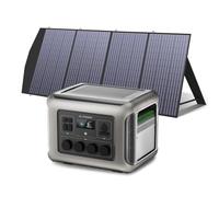 ALLPOWERS R2500 Generador Solar, 2500W Batería LiFePO4 ampliable con SAI, 4 Salidas AC 2500W(4000W Pico) Carga 0-100% en 1H,Para Camping Hogar Emergencias y Autocaravanas (R2500+SP033(200W))