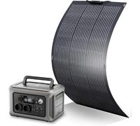 ALLPOWERS R600 Central eléctrica portátil, batería LiFePO4 de 299 WH, 2 salidas de CA de 600 W (pico de 1200 W), con panel solar flexible de 100 W, adecuada para jardín, viajes, camping, RV