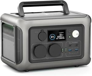 ALLPOWERS R600 Estación de Energía Portátil, Batería LiFePO4 de 299 Wh, Generador Solar de Salida de CA de 2 * 600 W (Pico1200 W), Carga Rápida de 1 Hora, Adecuado para Viajes, Camping, RV, Emergencia