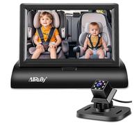 ALLRUBY Monitor de cámara de Coche para bebé, Espejo de Coche de bebé, Pantalla Digital 1080P, Vista al bebé en el Asiento Trasero con Amplia visión cristalina, dirigido al bebé, fácil de observar