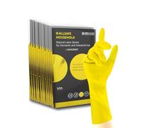 Allsafe Household Yellow - Guantes de látex reutilizables para el hogar, 12 pares