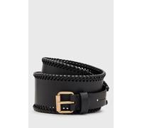 AllSaints Alba Woven Wide Belt Black/warm Brass Talla: XS | Cinturones Outlet | Mujer | Negro