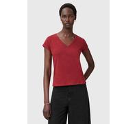 AllSaints Anna V Tee Burnt Brick Red Talla: XS | Camisetas de Seda Outlet | Mujer | Rojo