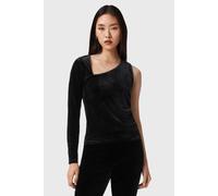 AllSaints Ari Velvet Top Black Talla: 2 | Manga Larga Outlet | Mujer | Negro