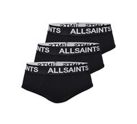 AllSaints Calzoncillos para Hombre Bolsa contorneada, algodón orgánico elástico y Cintura con Logo. Color Negro, Pack de 3, Talla Mediana