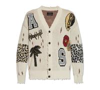 AllSaints- Cárdigan Oversize con Jacquard Foxx- Knitwear- Hombre- Beige- M- Cárdigan Oversize con Jacquard Foxx