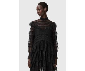 AllSaints Cavarly Ls Maxi Dres Lace Black Talla: 2 | Vestidos Maxi Outlet | Mujer | Negro