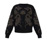 AllSaints- Cecile Embellished Pippa Sweatshirt- Sweatshirts & Hoodies- Mujer- Negro- L- Cecile Embellished Pippa Sweatshirt