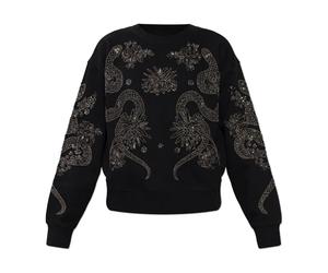 AllSaints- Cecile Embellished Pippa Sweatshirt- Sweatshirts & Hoodies- Mujer- Negro- M- Cecile Embellished Pippa Sweatshirt