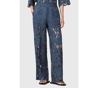 AllSaints Charli Emb Trouser Dusty Blue Talla: 6 | Pantalones Rectos Outlet | Mujer | Azul
