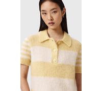 AllSaints Clem Polo Tee Hay Yellow/white Talla: S | Jerséis de Punto Outlet | Mujer | Amarillo
