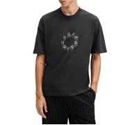 AllSaints Cryptierra Ss Crew Washed Black Talla: XS | Camisetas con decoración impresa Outlet | Hombre | Negro