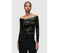 AllSaints Delta Star Top Black Gold Talla: 10 | Manga Larga Outlet | Mujer | Negro