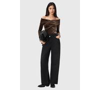 AllSaints Delta Velvet Top Bitter Brown Talla: 2 | Manga Larga Outlet | Mujer | Marrón