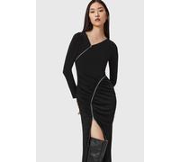 AllSaints Elsie Zipper Dress Black Talla: 12 | Vestidos Maxi Outlet | Mujer | Negro