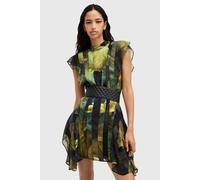 AllSaints Fleur Dress Agnes Iris Green Talla: 2 | Mini Vestidos Outlet | Mujer | Verde