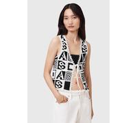 AllSaints Florence Waistcoat Black/chalk White Talla: M | Cárdigan Outlet | Mujer | Blanco