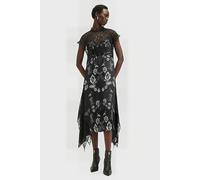 AllSaints Gian Dress Monica Black Talla: 2 | Vestidos Midi Outlet | Mujer | Negro