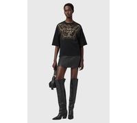 AllSaints Glide Amelie Tee Black/gold Talla: S | Camisetas de Seda Outlet | Mujer | Negro