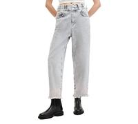 AllSaints Hailey Fray Jean Snow Grey Talla: 2 | Vaqueros rectos Outlet | Mujer | Gris