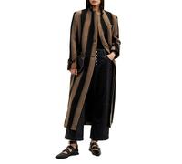 AllSaints James Stripe Coat Brown/black Talla: 4 | Abrigos con cierre de botón Outlet | Mujer | Marrón