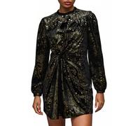 AllSaints Jemima Star Dress Black Gold Talla: 2 | Mini Vestidos Outlet | Mujer | Negro