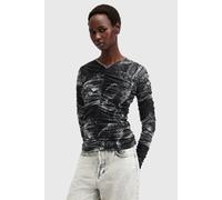 AllSaints Keiko Mesh Top Evolve Slate Grey Talla: 2 | Blusas Outlet | Mujer | Gris