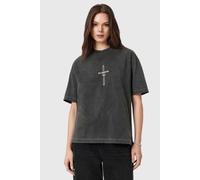 AllSaints Knox Etta Tee Washed Black Talla: M | Camisetas de Seda Outlet | Mujer | Negro