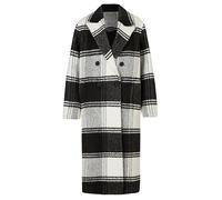 AllSaints Lottie Check Coat Black/white Talla: 32 | Abrigos cruzados Outlet | Mujer | Negro