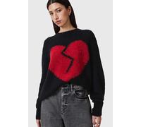 AllSaints Luvheart Crew Black/red Talla: L | Jerséis de punto Outlet | Mujer | Negro