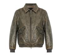 AllSaints - Marland Aviator Leather Jacket - Jackets - Hombre - Marrón - L -