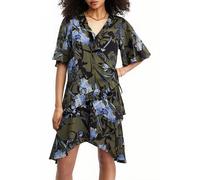 AllSaints Meagan Batu Dress Deep Khaki Green Talla: 12 | Vestidos Midi Outlet | Mujer | Marrón