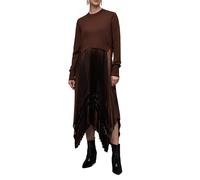 AllSaints Nadia Foil Dress Pale Cacao/black Talla: XS | Vestidos Midi Outlet | Mujer | Negro