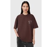 AllSaints Orlando Etta Crew Brown Stone Red Talla: XS | Camisetas de Seda Outlet | Mujer | Marrón