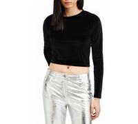 AllSaints Regina Velvet Top Black Talla: 0 | Manga Larga Outlet | Mujer | Negro