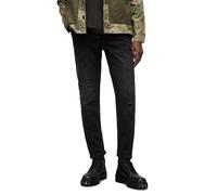 AllSaints Rex Damaged Washed Black Talla: W30L32 | Vaqueros Pitillo Outlet | Hombre | Negro