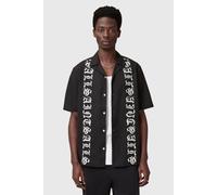 AllSaints Scripture Ss Shirt Faded Black Talla: XS | Camisas Casuales Outlet | Hombre | Negro