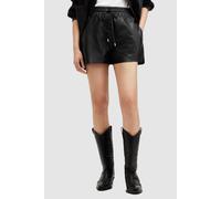 AllSaints Shana Leather Short Black Talla: 2 | Pantalones Cortos Outlet | Mujer | Negro