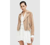 AllSaints Suede Dalby Biker Pale Tan Brown Talla: 6 | Chaquetas de Cuero Outlet | Mujer | Marrón