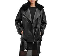 AllSaints Vendra Nz Biker Black Talla: S | Chaquetas de Cuero Outlet | Mujer | Negro