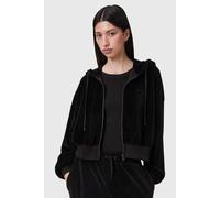 AllSaints Vinny Velvet Hoody Black Talla: L | Cazadoras Cropped Outlet | Mujer | Negro