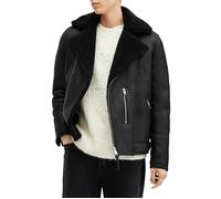 AllSaints Xena Shearling Biker Black/black Talla: M | Chaquetas de Cuero Outlet | Hombre | Negro