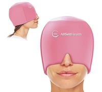 AllSett Health Alivio de la migraña, envoltura de cabeza de hielo para el dolor de cabeza y migraña, paquete de hielo de gel frío con máscara facial y de ojos para enfriar la migraña, alivio del dolor
