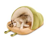 ALLSOPETS Cama Cueva para Gatos Linda Tienda Acogedora para Gatos y Perros Pequeños Cama Igloo para Perros Cálida con Cojín Desmontable y Lavable Nido Suave para Mascota (Verde, M)