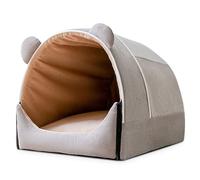 ALLSOPETS Cama para Gatos Linda Casa Cueva Extraíble y Lavable para Mascotas y Cachorros Iglú Portátil con Fondo Antideslizante (Gris A,L)